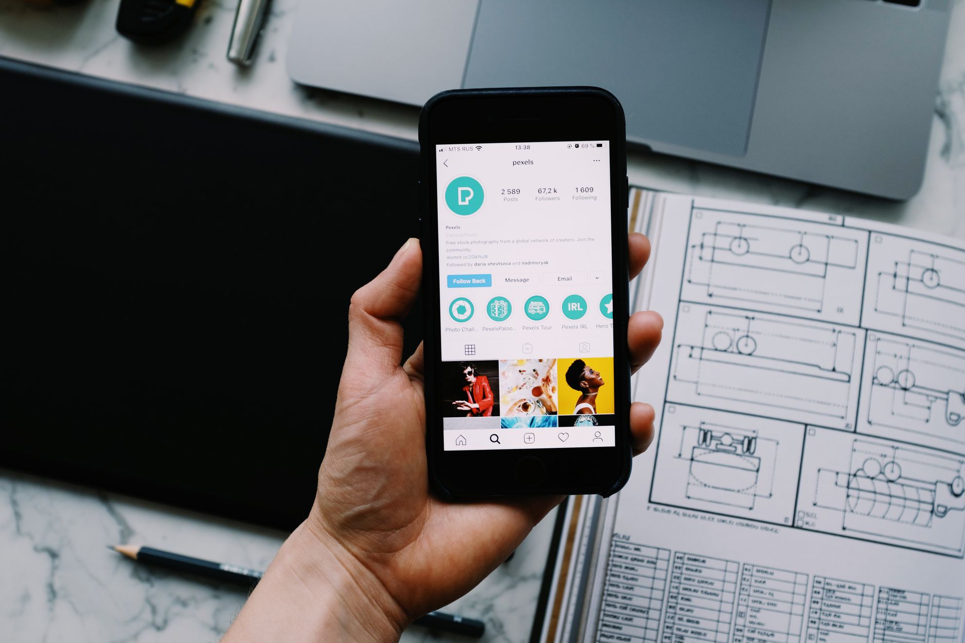 Reviewing a mobile app design on a phone