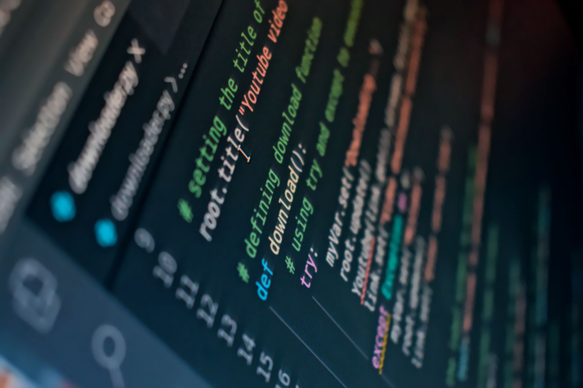 Close-up of programming code on a screen