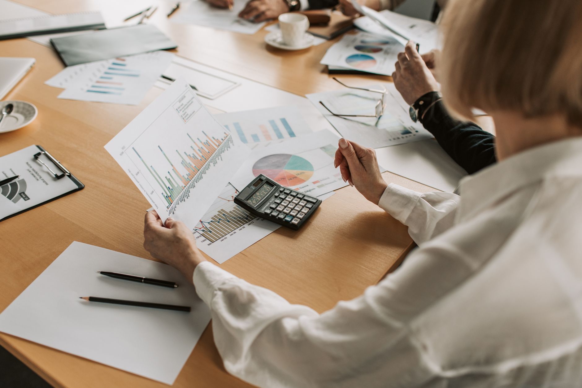 Finance team analysing business numbers